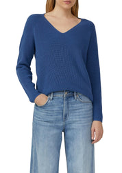 Strickpullover aus Baumwollmix - 5527-BLUE - Blau