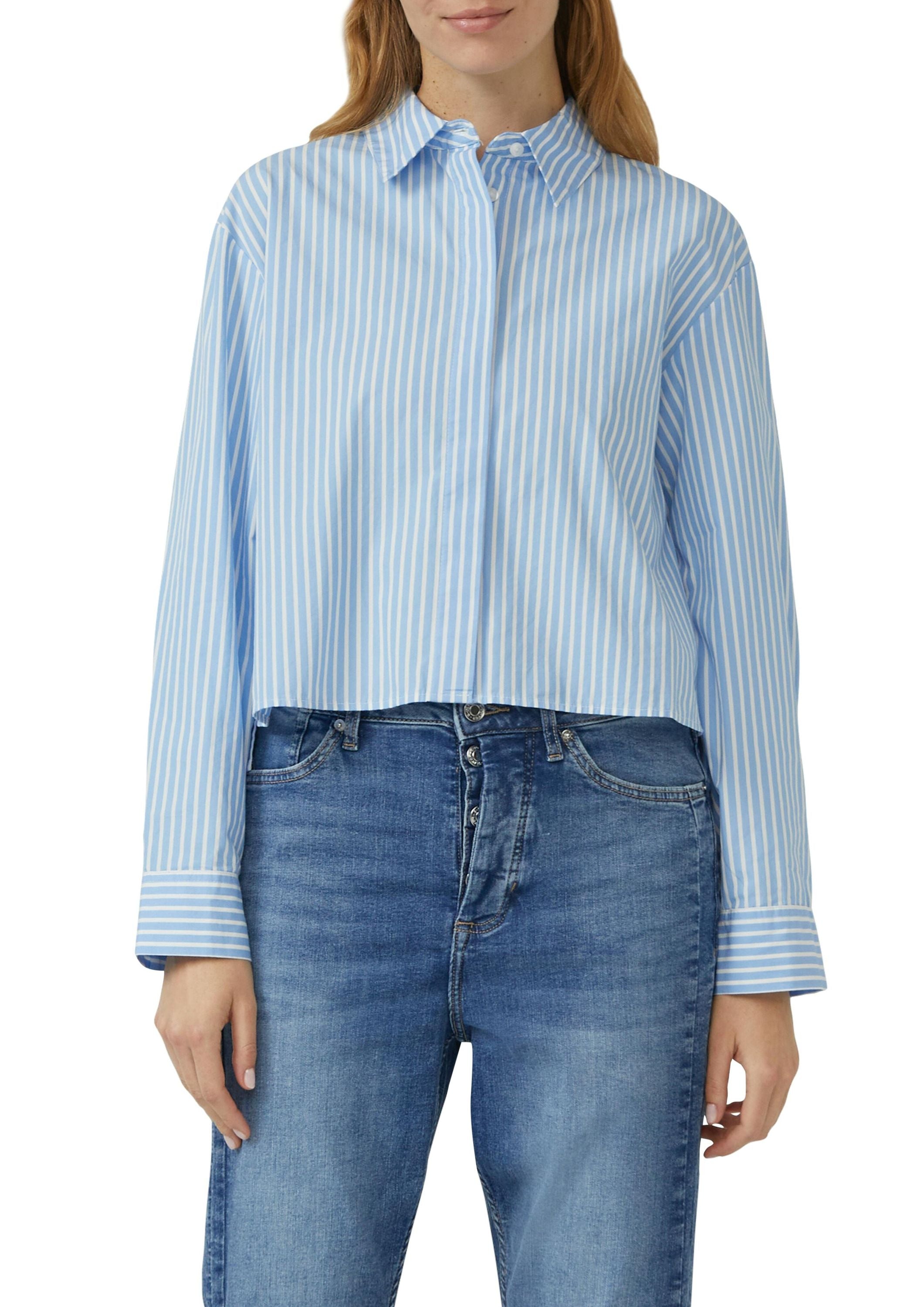 Bluse aus Baumwolle - 51G1-BLUE - Blau