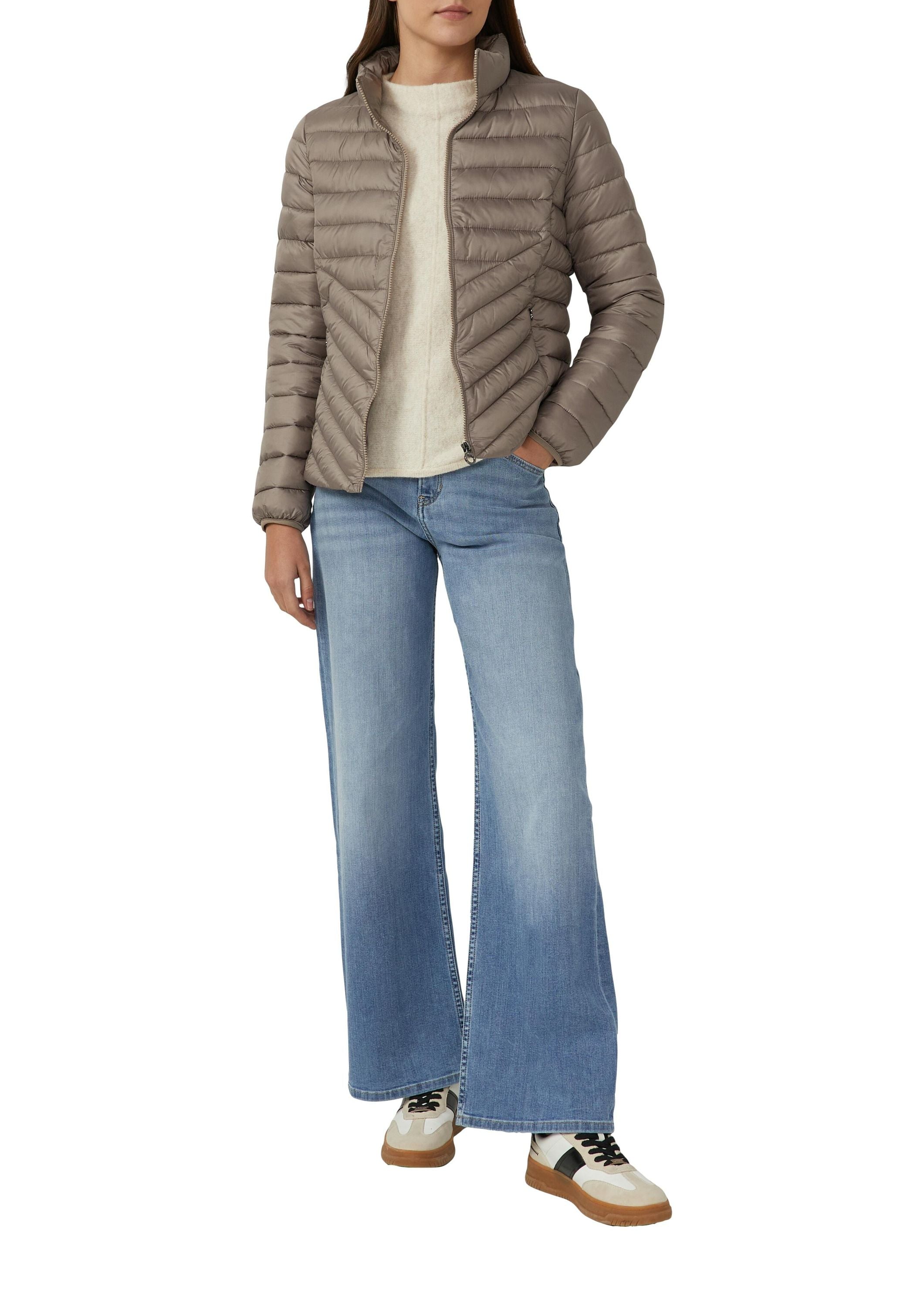 Steppjacke mit Stehkragen - 6933-BLUE GREEN - Braun