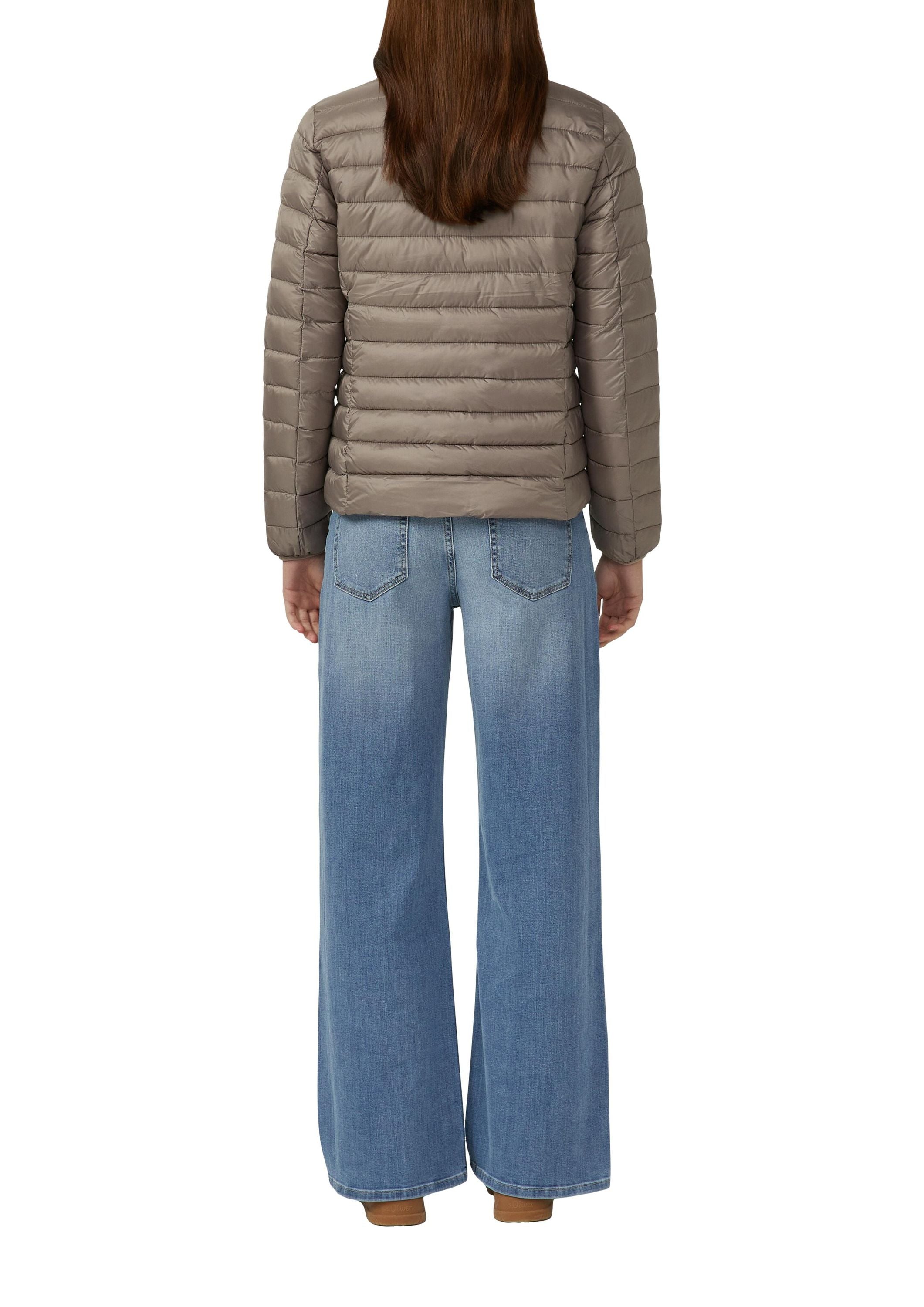 Steppjacke mit Stehkragen - 6933-BLUE GREEN - Braun
