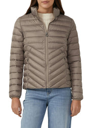 Steppjacke mit Stehkragen - 6933-BLUE GREEN - Braun