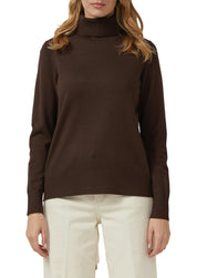 Strickpullover aus Viskosemix - 8945-BROWN - Braun