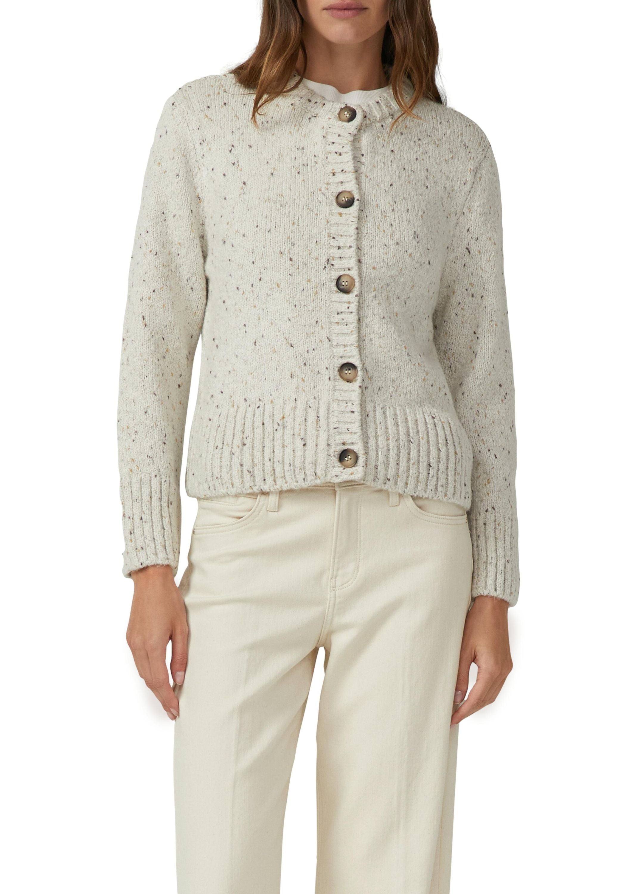Strickjacke aus Baumwollmix - 04X3-WHITE - Weiß