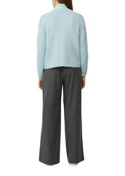 Strickjacke mit Rundhalsausschnitt - 6439-BLUE GREEN - Blau