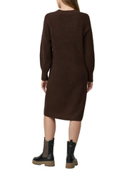 Strickkleid Midi aus Baumwollmix - 8945-BROWN - Braun