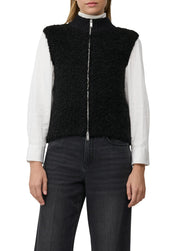 Teddyweste mit Stehkragen - 9999-GREY/BLACK - Schwarz