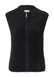 Strickweste mit Stehkragen - 9999-GREY/BLACK - Grau