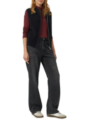 Strickweste mit Stehkragen - 9999-GREY/BLACK - Grau