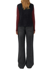 Strickweste mit Stehkragen - 9999-GREY/BLACK - Grau