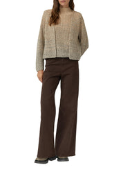 Strickjacke aus Baumwollmix - 84X5-BROWN - Braun