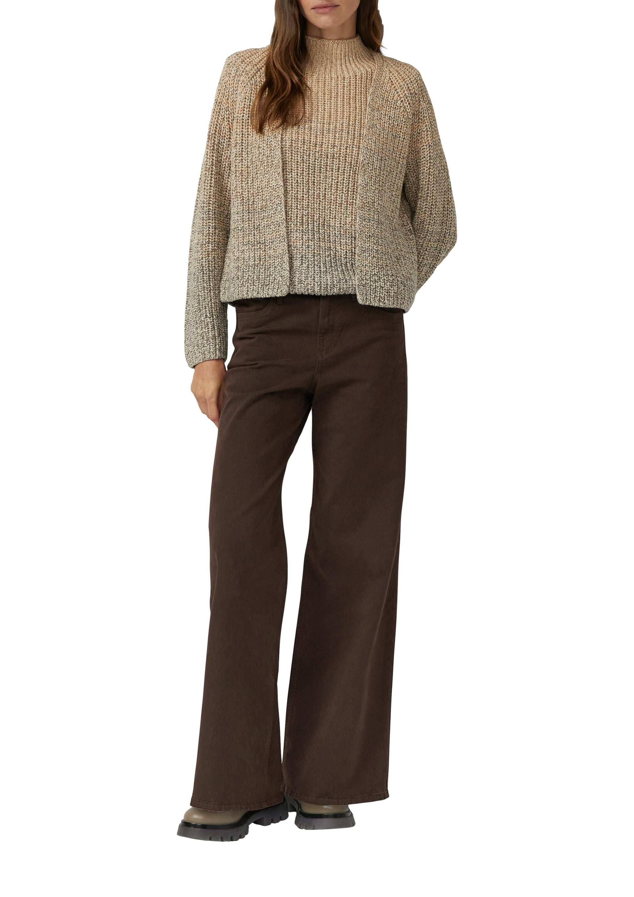 Strickjacke aus Baumwollmix - 84X5-BROWN - Braun