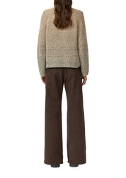 Strickjacke aus Baumwollmix - 84X5-BROWN - Braun