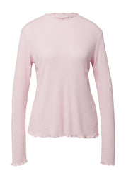 Langarmshirt mit gewelltem Saum in Slim Fit - 4156-LILAC/PINK - Pink