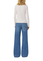 Langarmshirt gestreift in Slim Fit - 41G9-LILAC/PINK - Pink