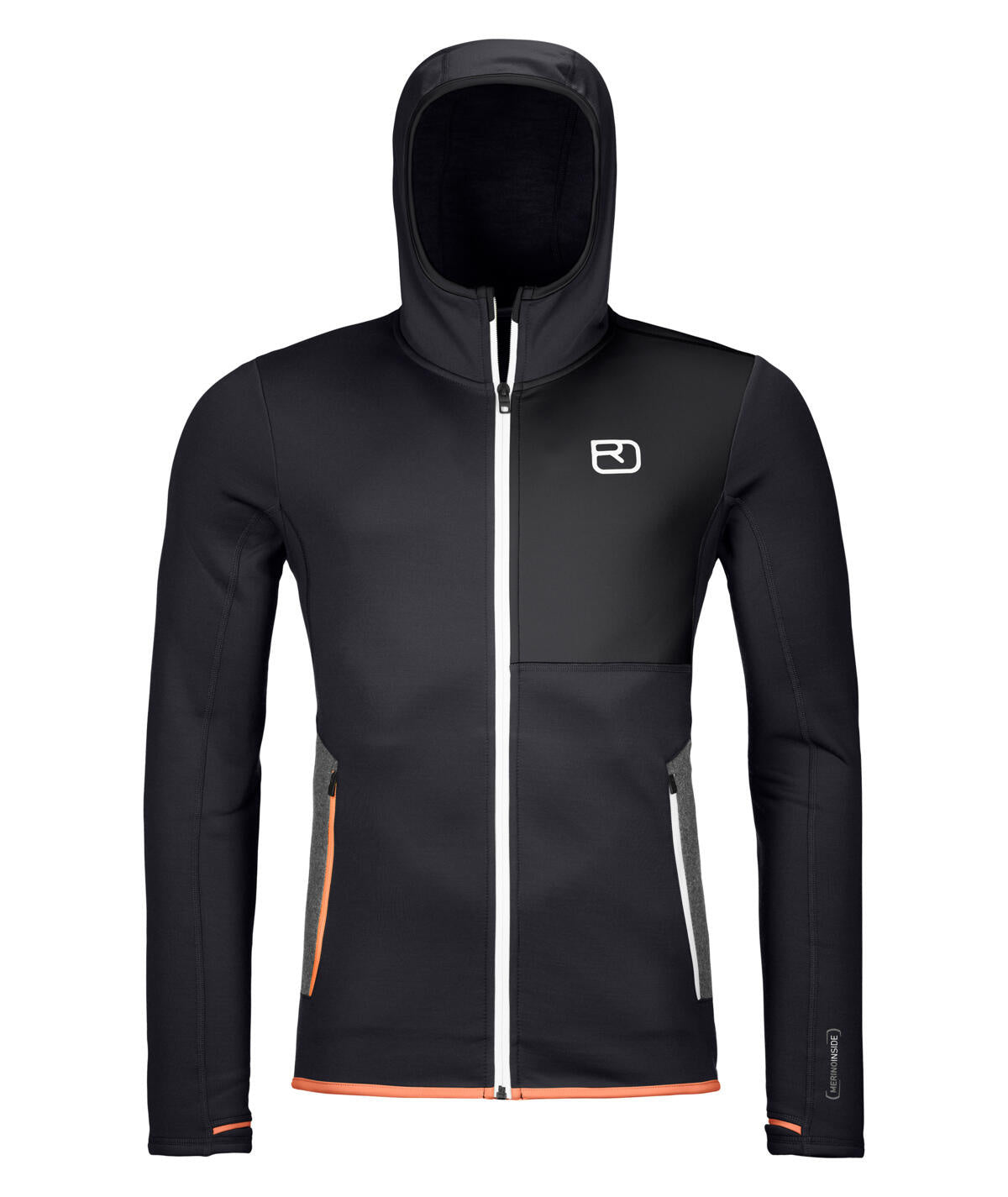 Fleecejacke mit Kapuze - 90201-black raven - Schwarz