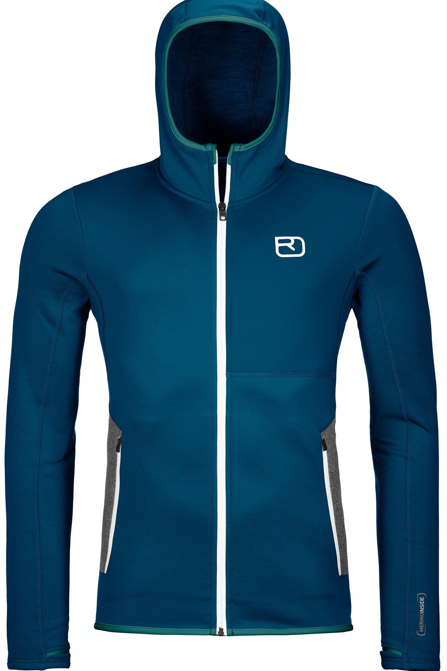 Fleecejacke mit Kapuze - 55901-petrol blue - Blau