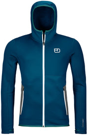 Fleecejacke mit Kapuze - 55901-petrol blue - Blau