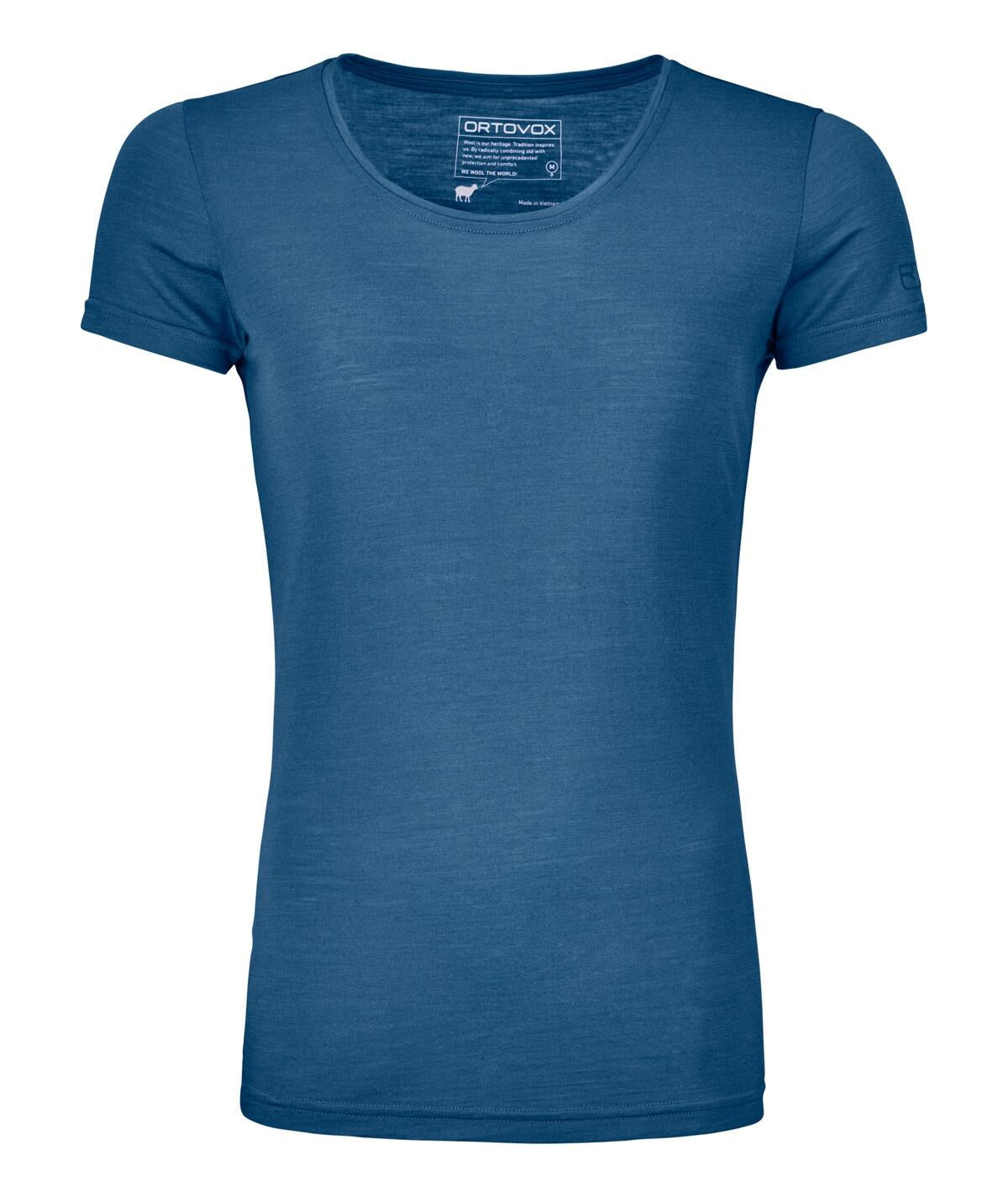 T-Shirt aus Woll-Mix - 58301-sea surface - Blau