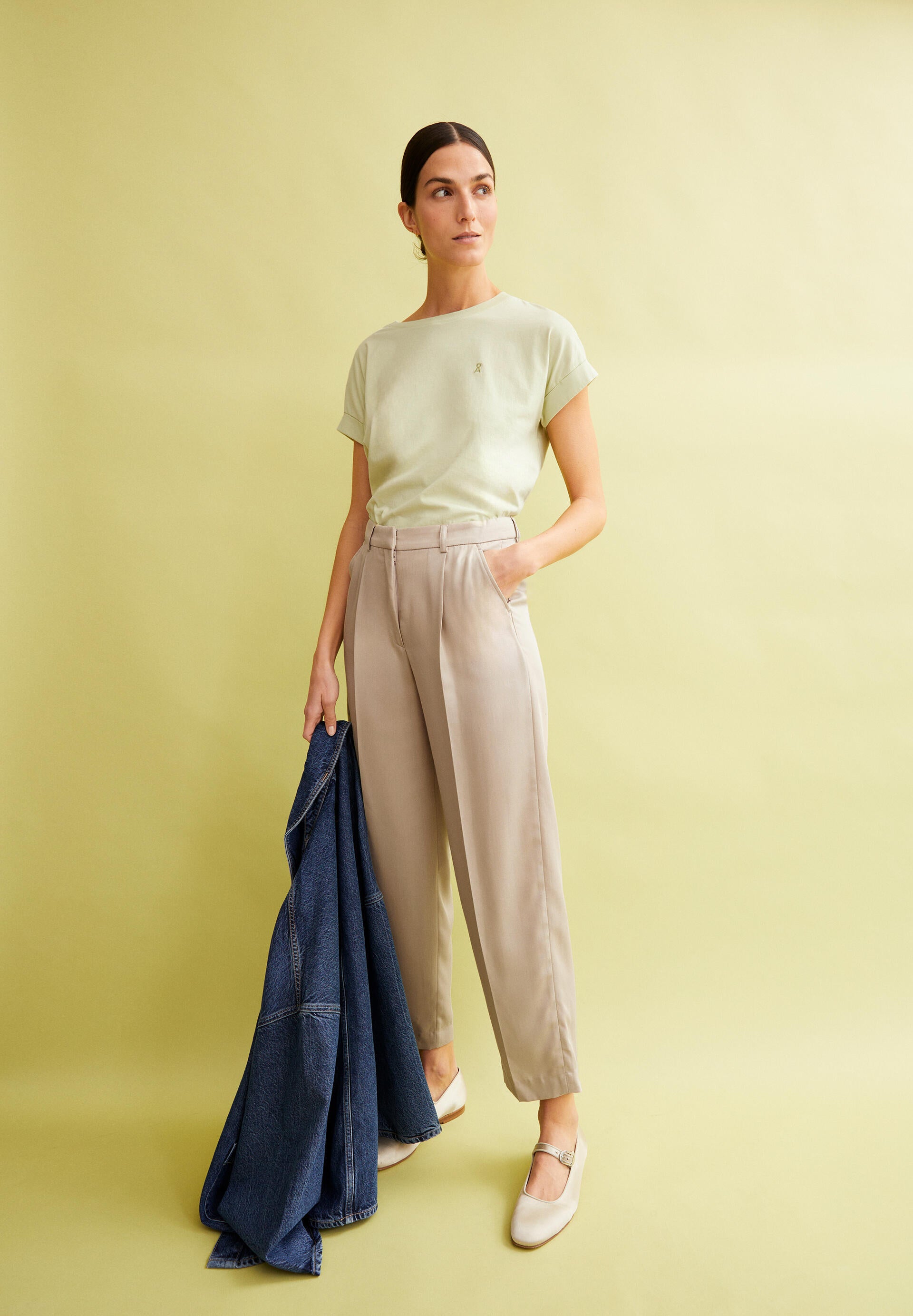 T-Shirt aus Bio-Baumwolle - 2675-pastel green - Grün