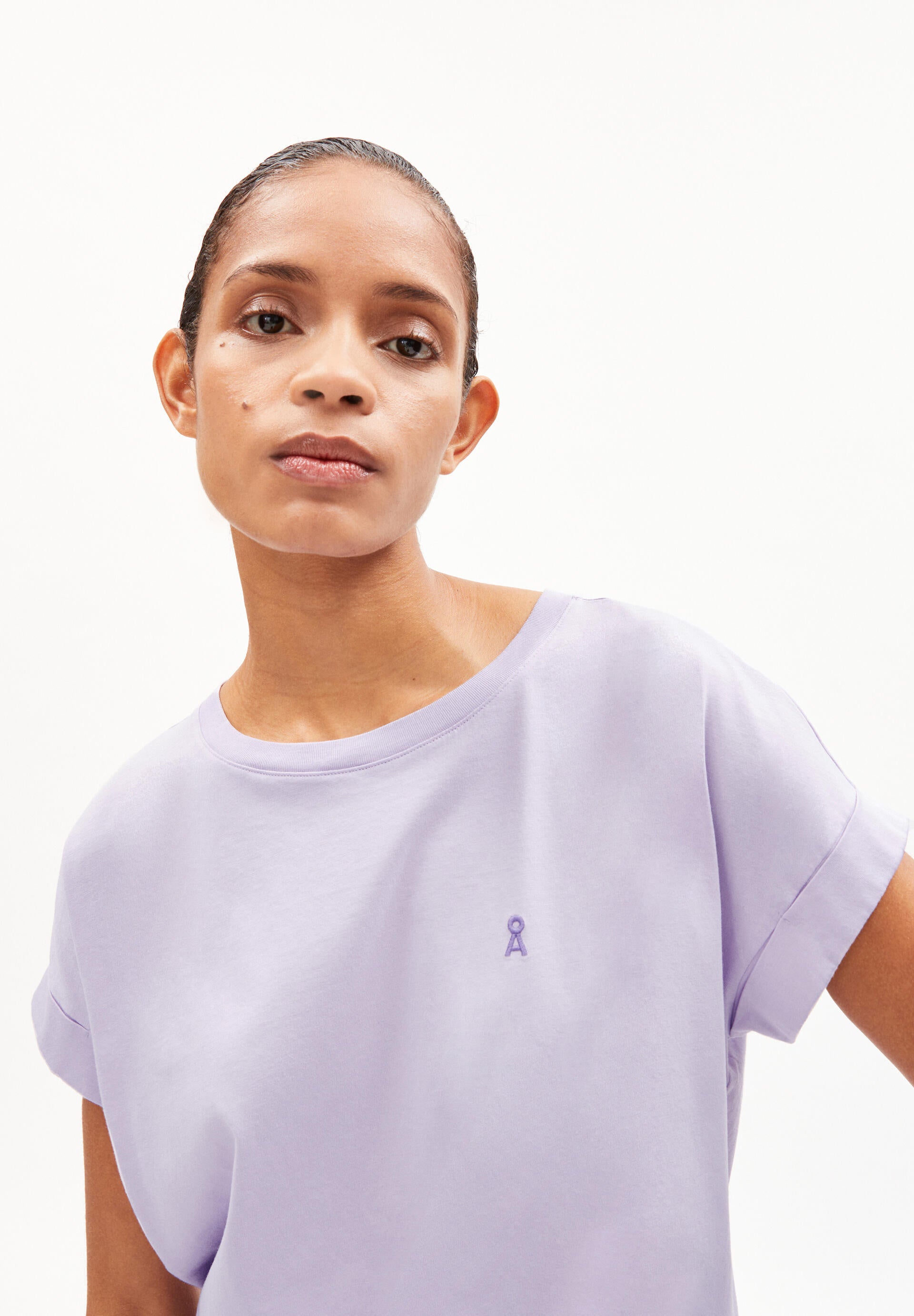 T-Shirt aus Bio-Baumwolle - 2680-lavender light - Violett