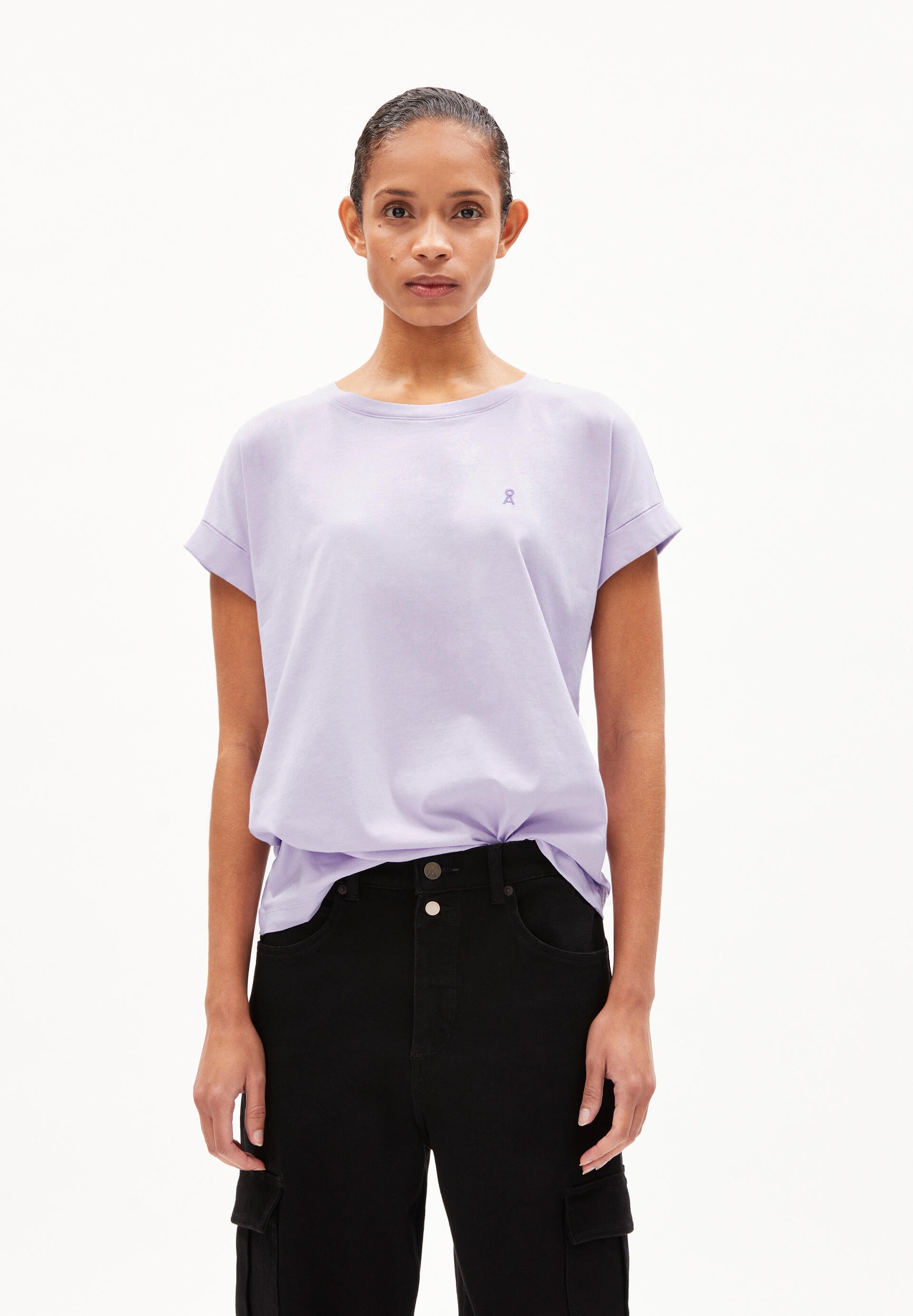 T-Shirt aus Bio-Baumwolle - 2680-lavender light - Violett