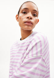 Gestreiftes Langarmshirt - 2731-lavender light-undyed - Creme | Weiß