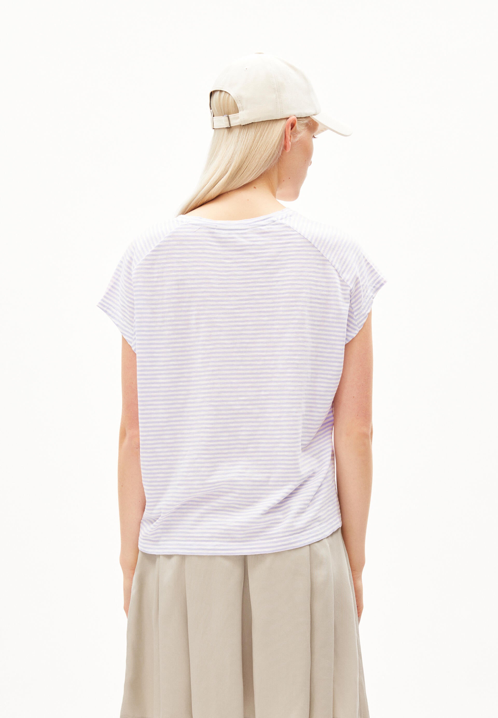 T-Shirt gestreift - 2715-lavender light-oatmilk - Violett