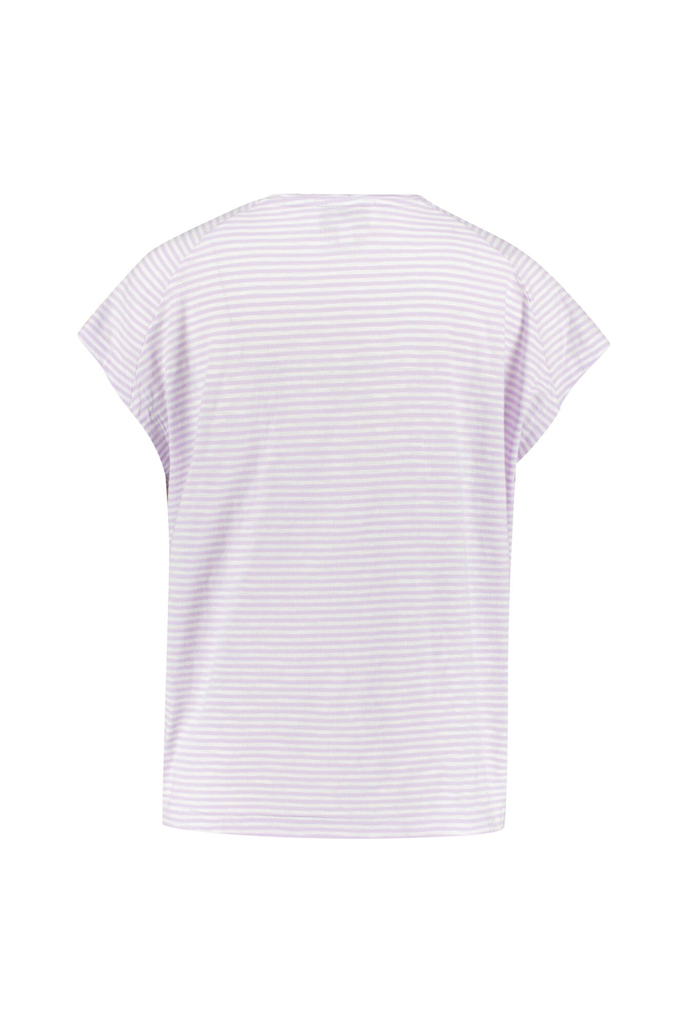 Gestreiftes T-Shirt - 2715-lavender light-oatmilk - Weiß | Violett