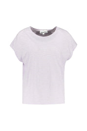 Gestreiftes T-Shirt - 2715-lavender light-oatmilk - Weiß | Violett