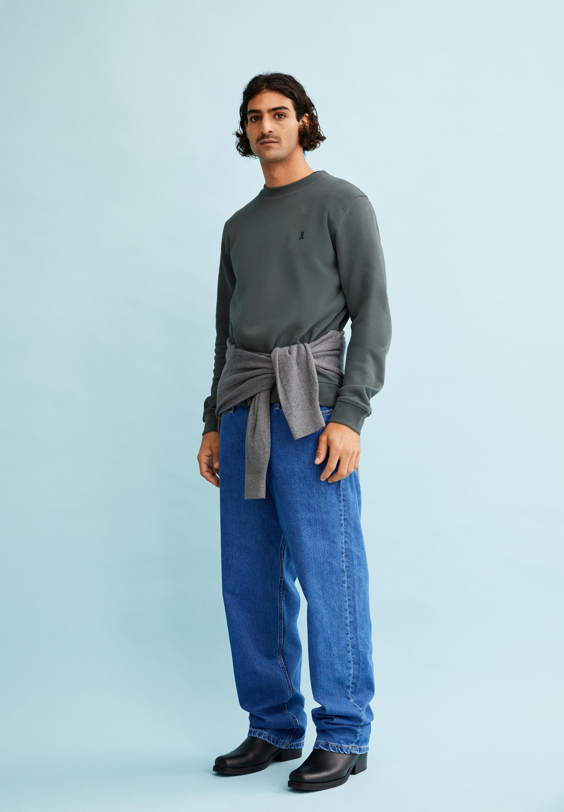 Sweatshirt Regular Fit aus Baumwolle - 2682-space steel - Grau