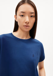 T-Shirt aus Bio-Baumwolle - 2869-faded indigo - Blau