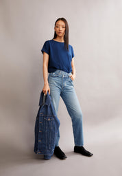 T-Shirt aus Bio-Baumwolle - 2869-faded indigo - Blau