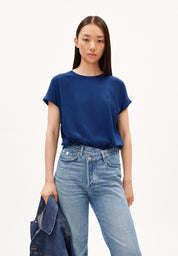 T-Shirt aus Bio-Baumwolle - 2869-faded indigo - Blau