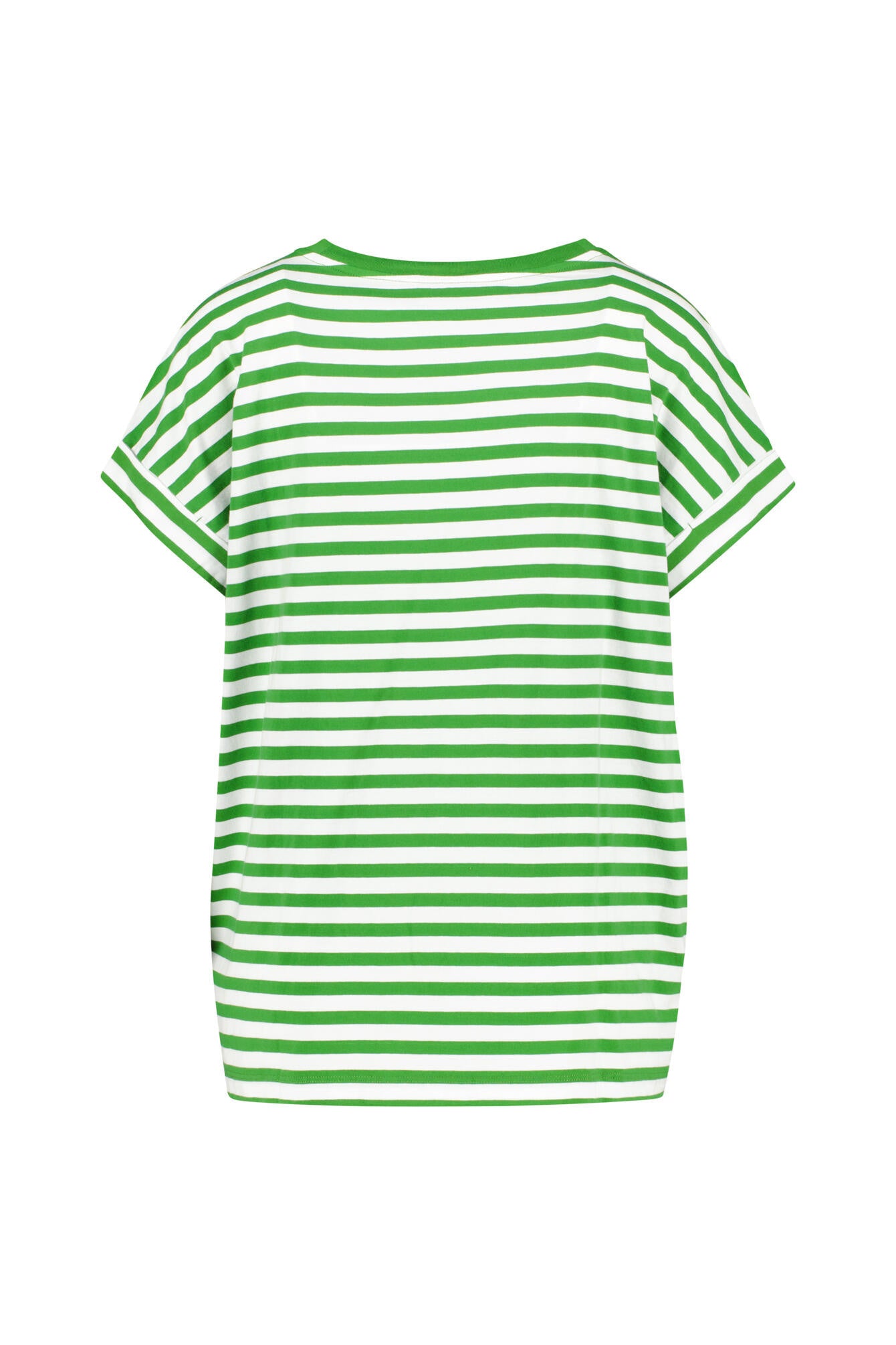 Gestreiftes T-Shirt - 2908-white-ivy green - Grün