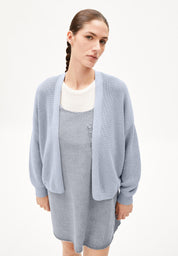 Strickjacke Oversized Fit - 3054-misty morning - Blau