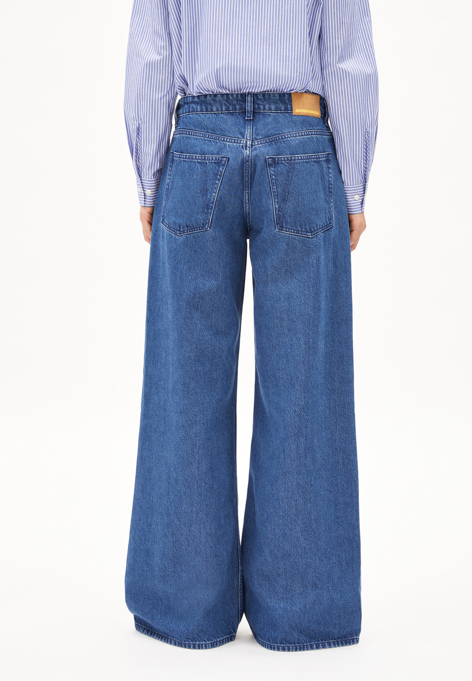 Jeans Wide Leg - 3042-hummingbird - Blau