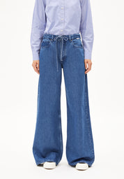 Jeans Wide Leg - 3042-hummingbird - Blau