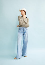 Jeans Wide Leg - 3045-noise - Blau