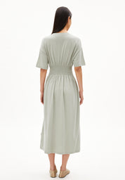 Jersey-Kleid Midi aus Baumwolle - 3052-seagreen - Grün