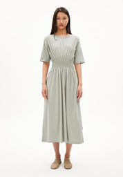 Jersey-Kleid Midi aus Baumwolle - 3052-seagreen - Grün