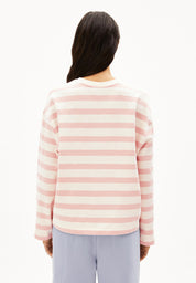 Sweatshirt gestreift - 3111-undyed-rosalilly - Rosa