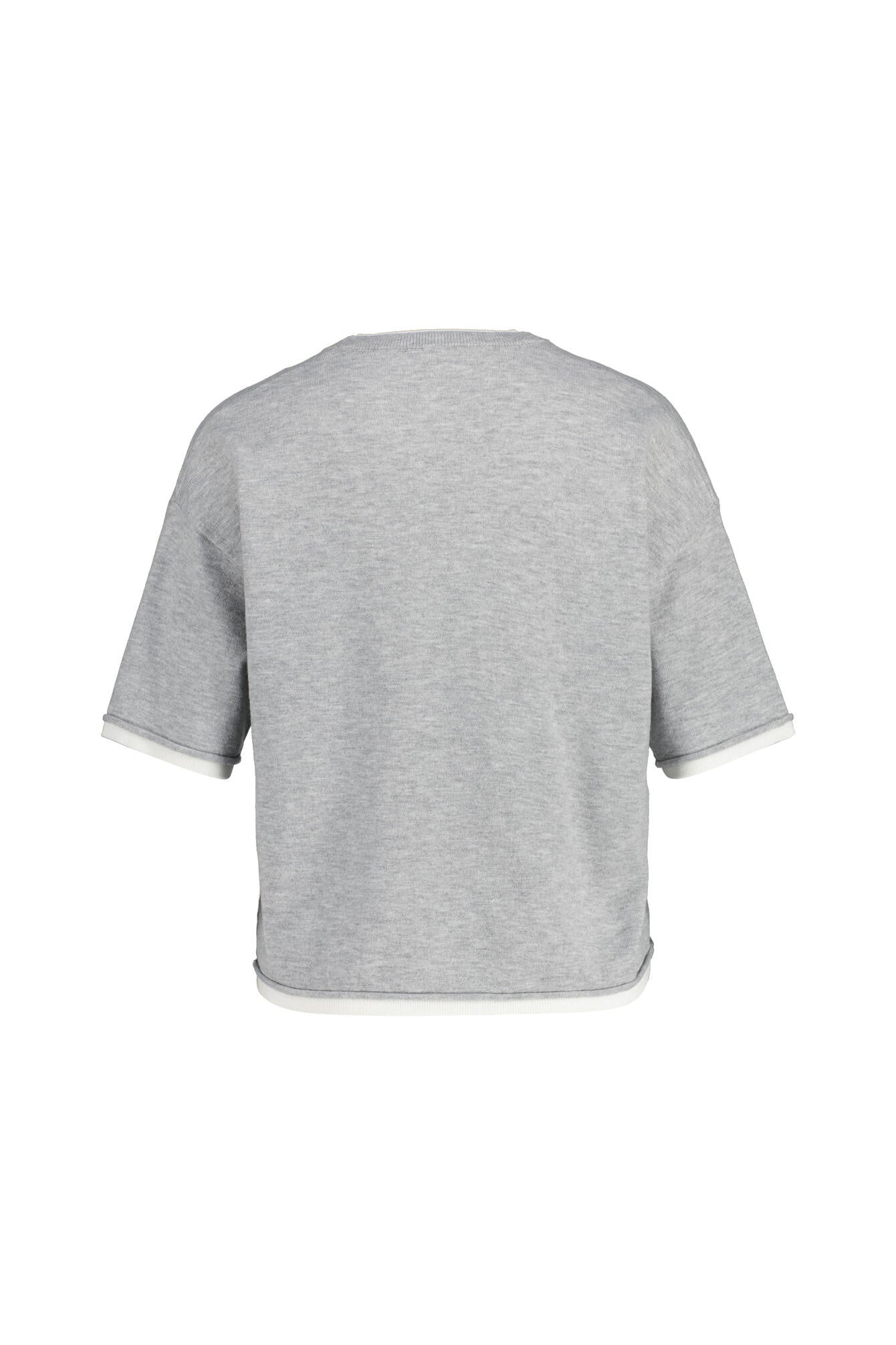Strick-T-Shirt PINNI meliert - 8056-hazy fog melange - Grau