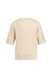 Strick-T-Shirt PAMI mit Rundhalsausschnitt - 20003-natural glaze - Beige
