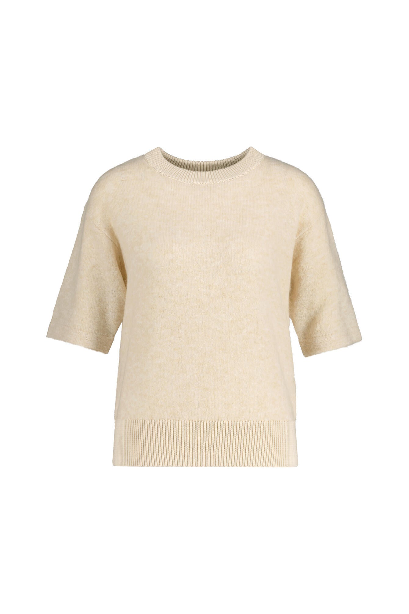 Strick-T-Shirt PAMI mit Rundhalsausschnitt - 20003-natural glaze - Beige