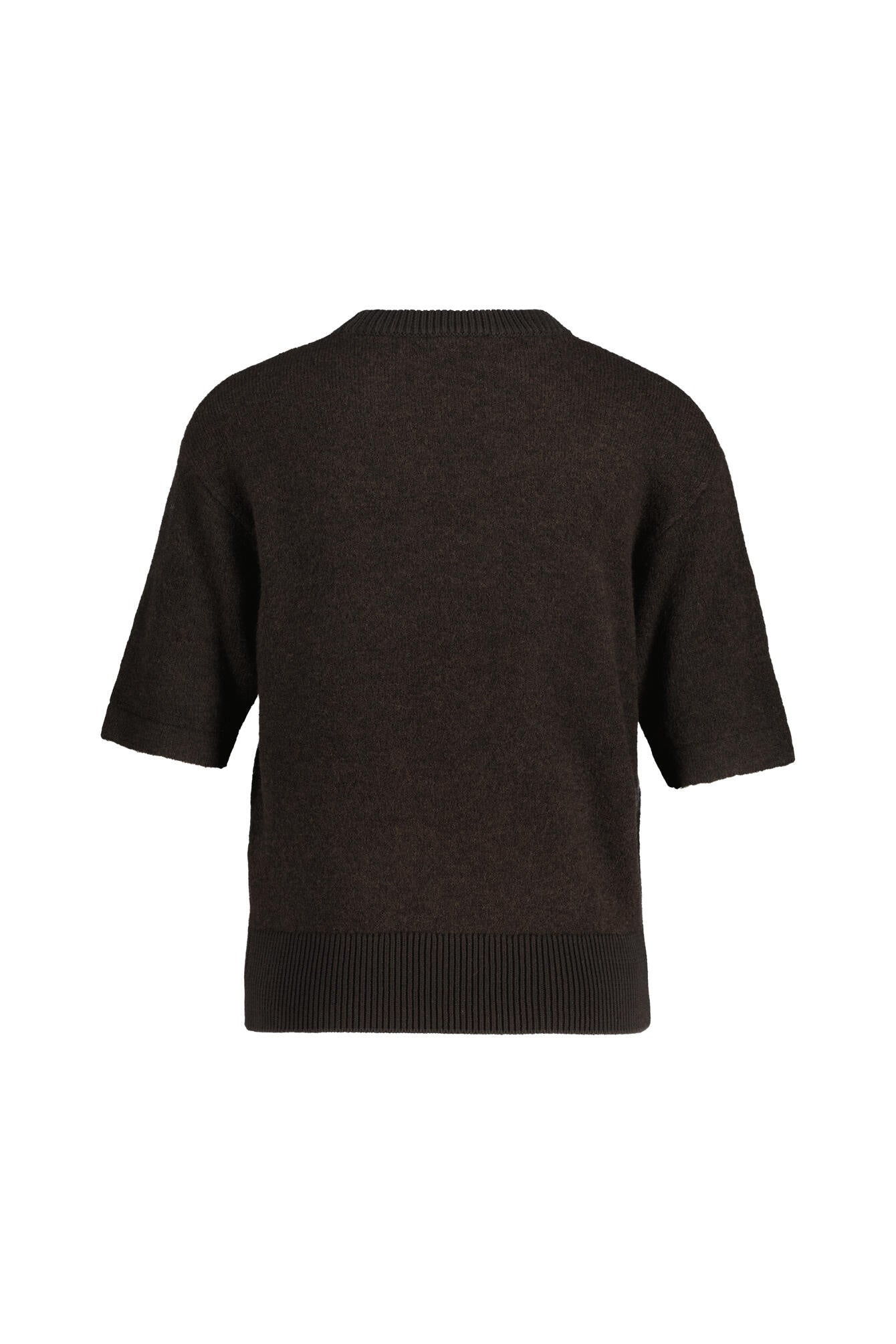 Strick-T-Shirt PAMI mit Rundhalsausschnitt - 20024-midnight brown - Braun