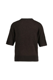 Strick-T-Shirt PAMI mit Rundhalsausschnitt - 20024-midnight brown - Braun