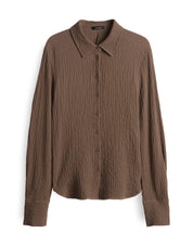 Bluse FRIVE aus Viskosemix - 20020-cocoa - Braun
