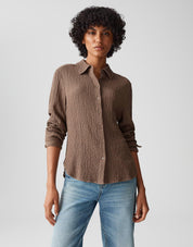 Bluse FRIVE aus Viskosemix - 20020-cocoa - Braun