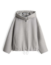 Jacke HIKONA aus Wollmix - 8056-hazy fog melange - Grau