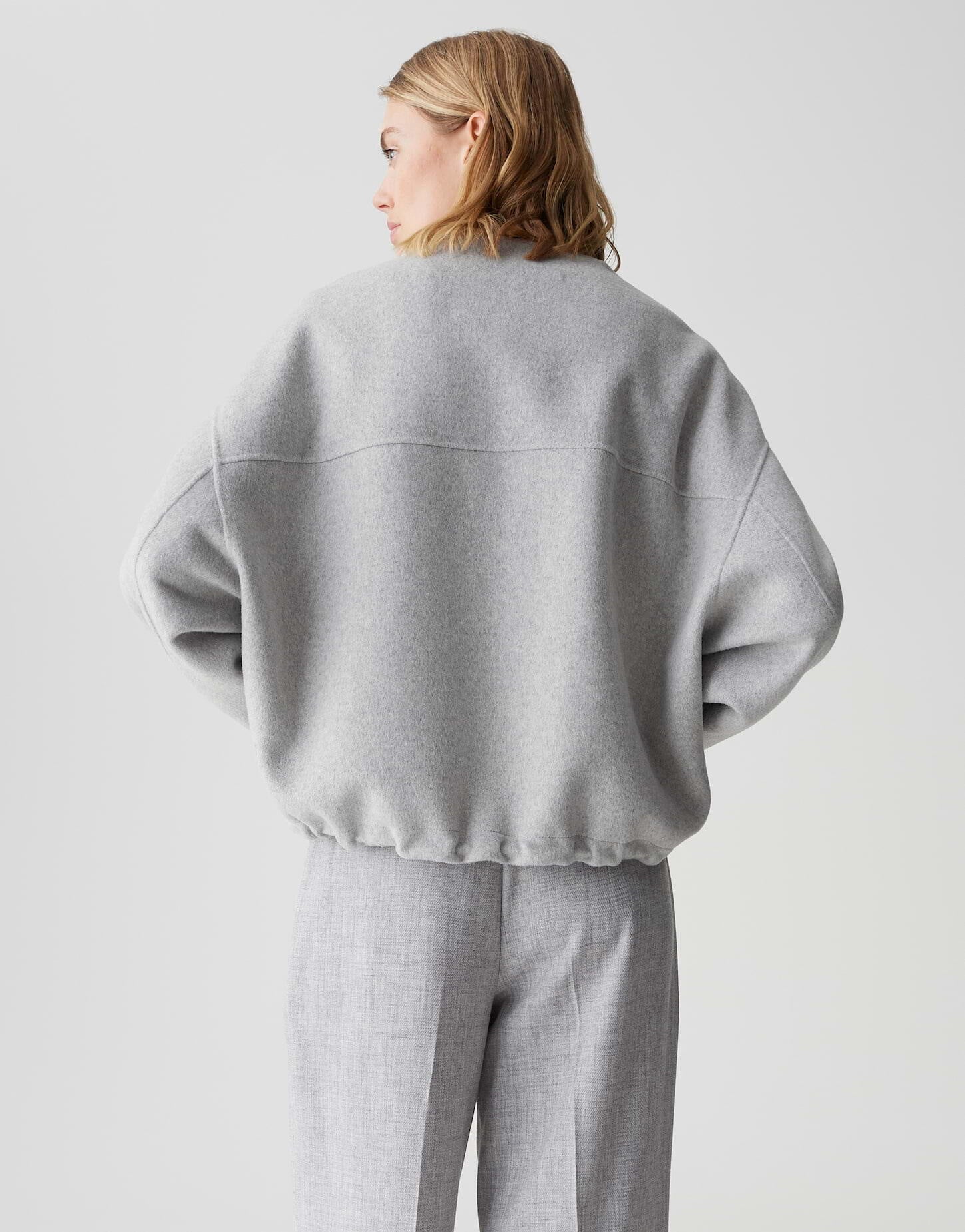 Jacke HIKONA aus Wollmix - 8056-hazy fog melange - Grau
